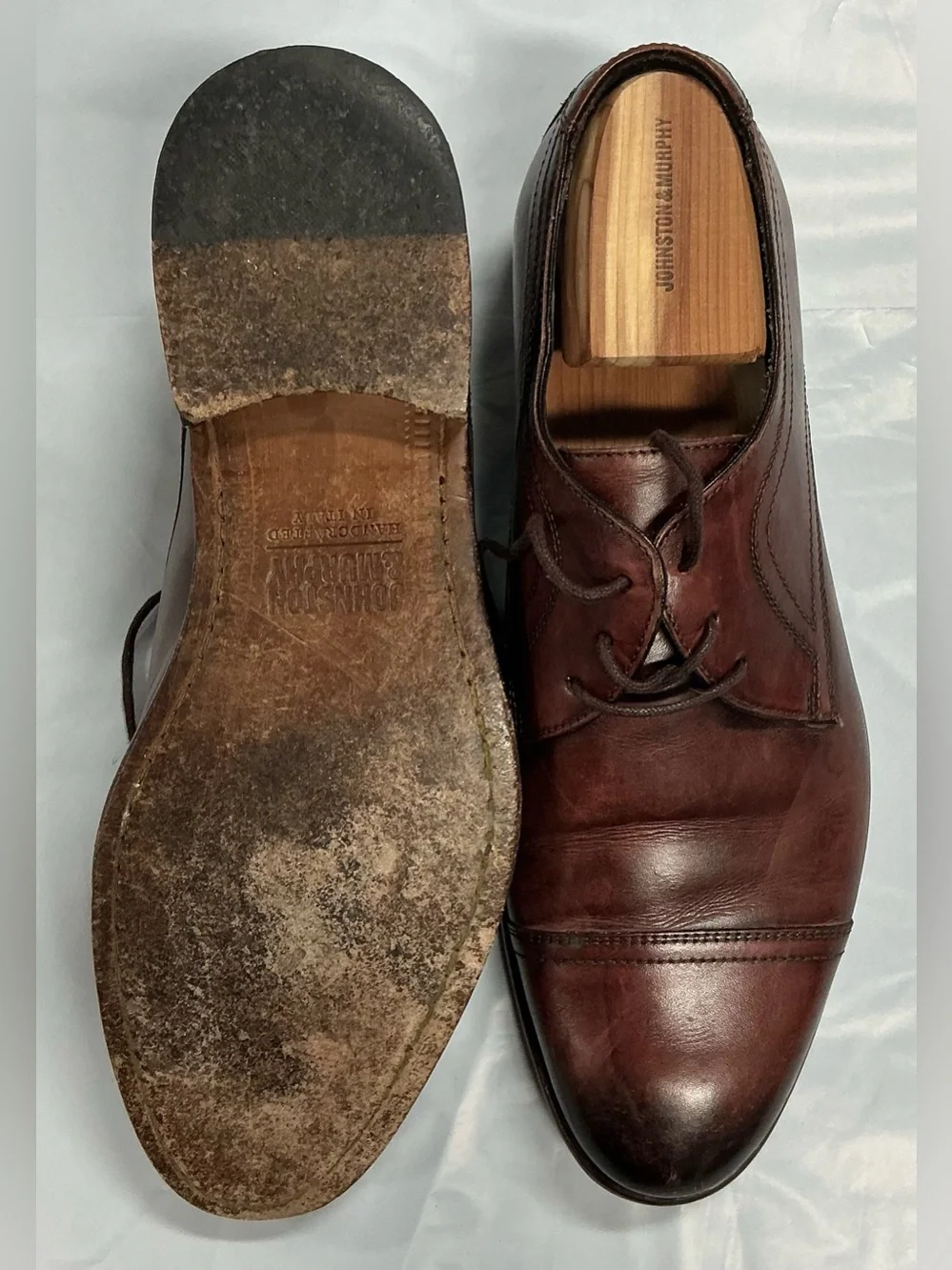 Johnston & Murphy Burnished Chestnut Brown Cap-Toe Derby PR26-10